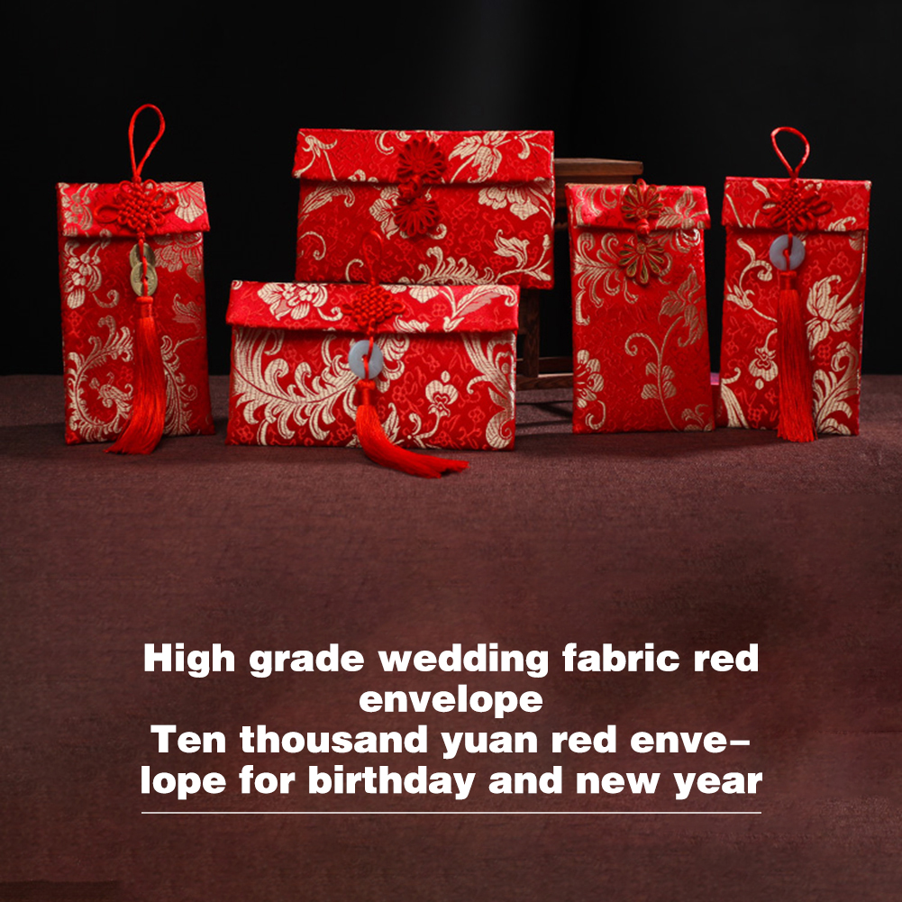 Wedding Vendor - Chinese Style Brocade Red Envelope Bag