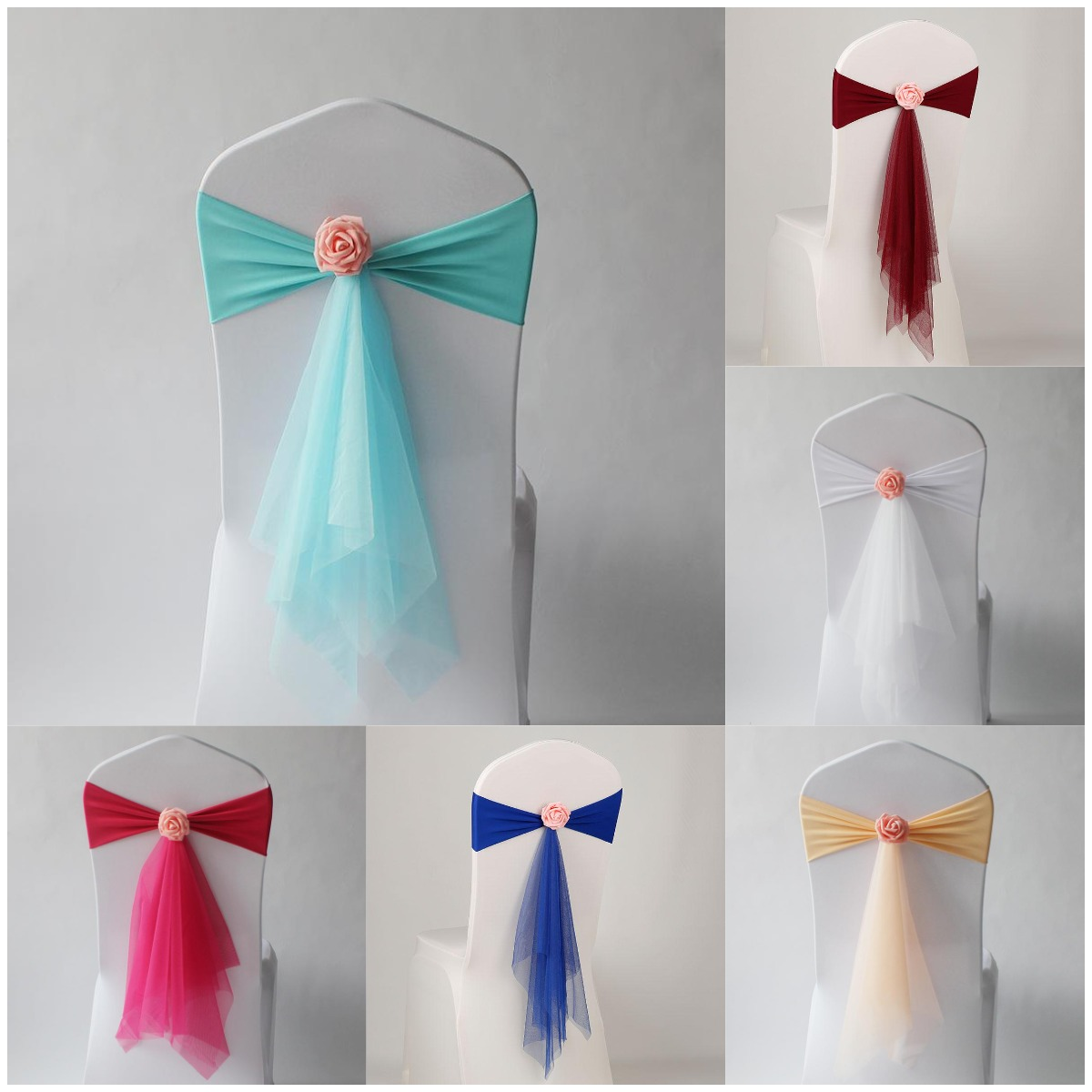 Chair Sash Organza - Wedding Decoration Spandex Chair Sash Ready