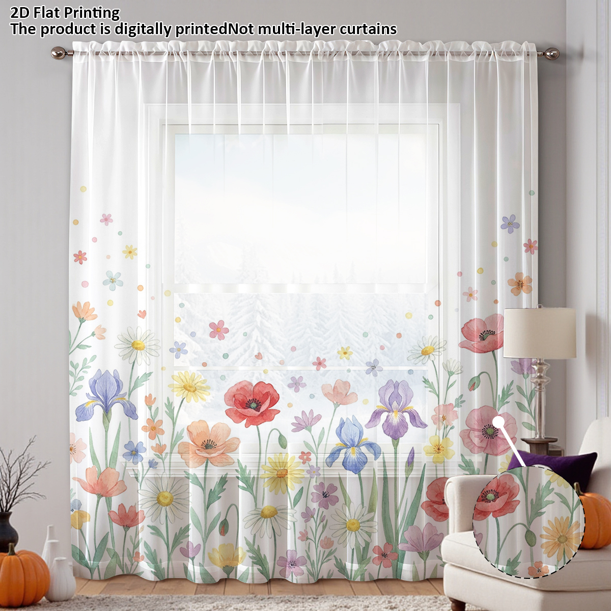 Floral Privacy Sheer Curtain,G - огляд і ціна Good Floral & Wedding Decor Supply Photos