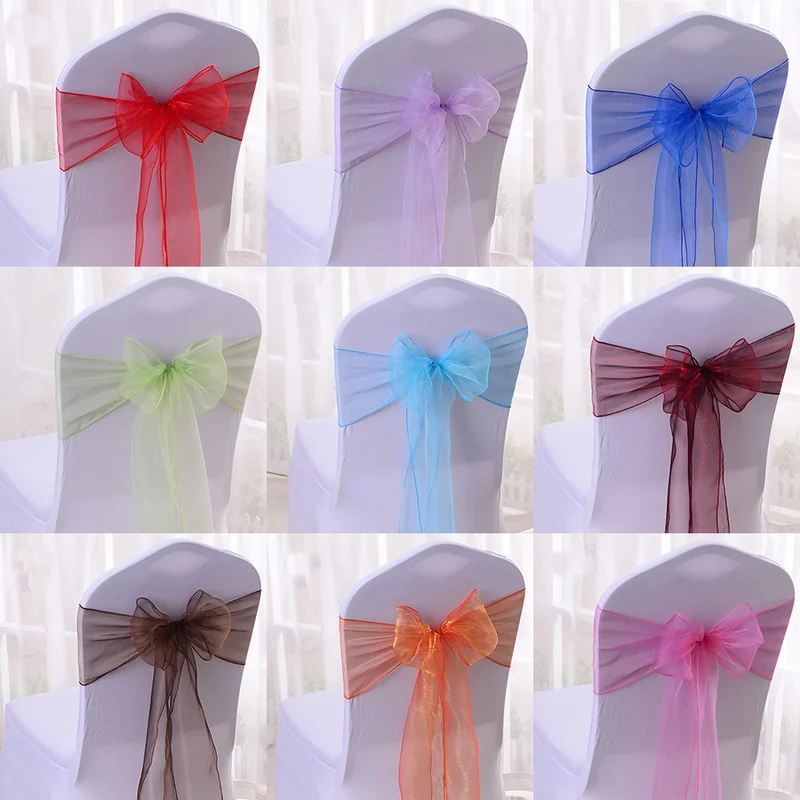 50/100pcs High Quality Sash Or - огляд і ціна Chair Sash Organza