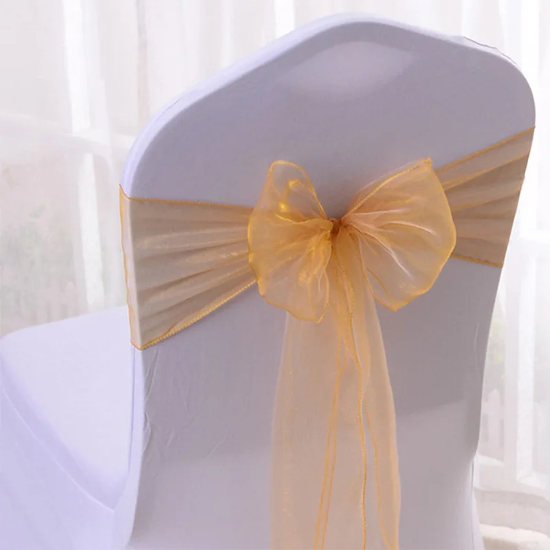50/100pcs High Quality Sash Or - огляд і ціна Chair Sash Organza