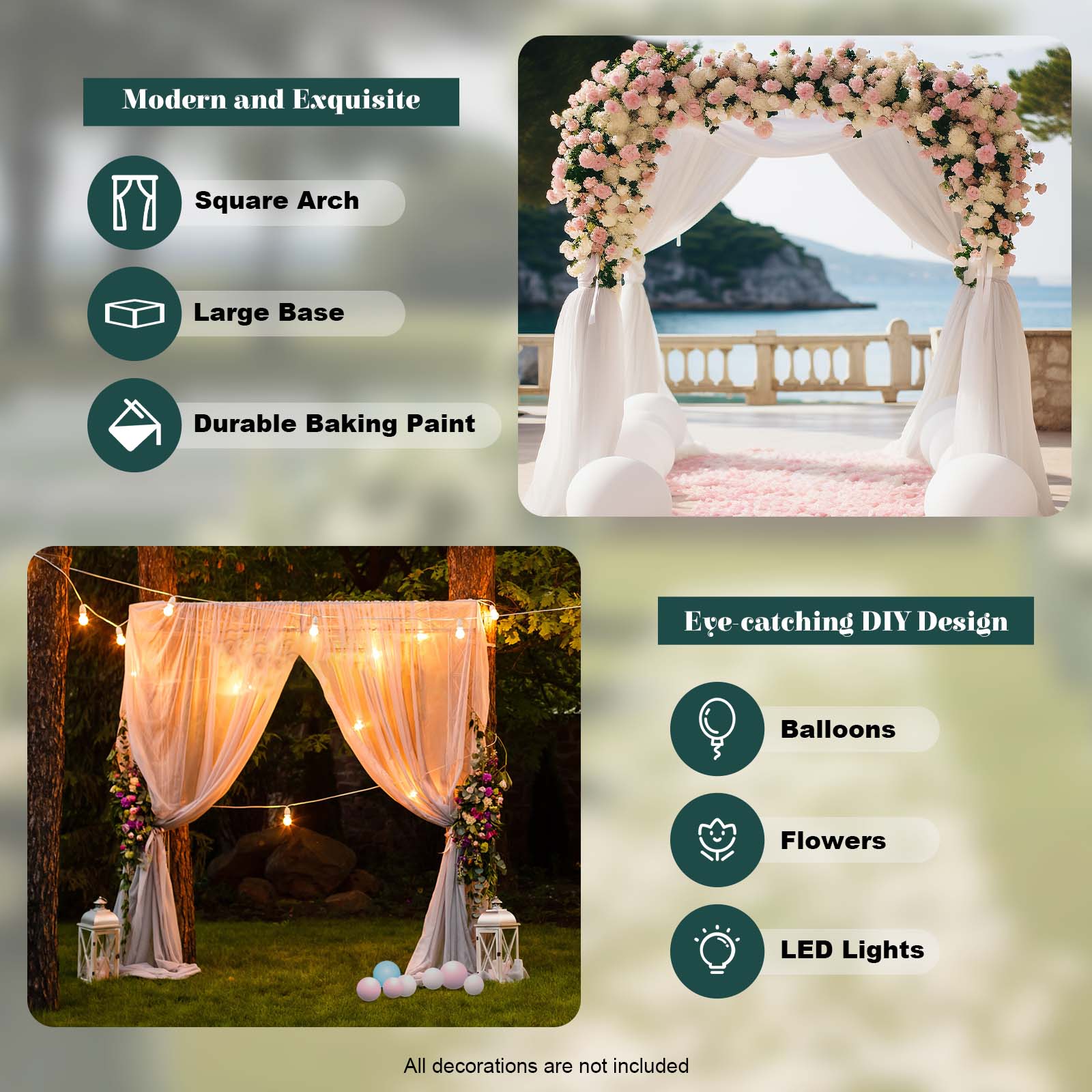 9.8*9.8ft Gold Wedding Arch St - огляд і ціна Wedding Balloon Arch