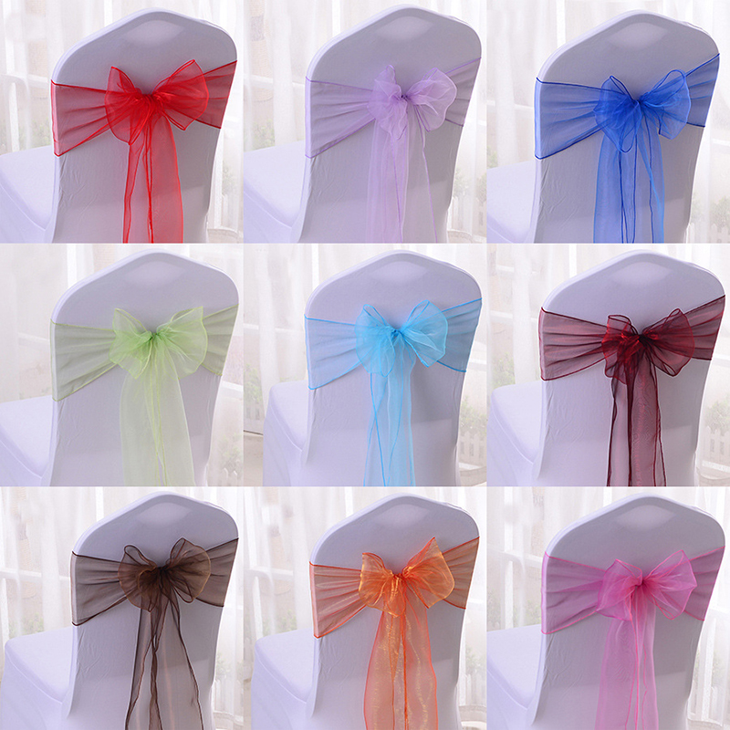 50/100PCS 17x275cm Organza Wed - огляд і ціна Chair Sash Organza