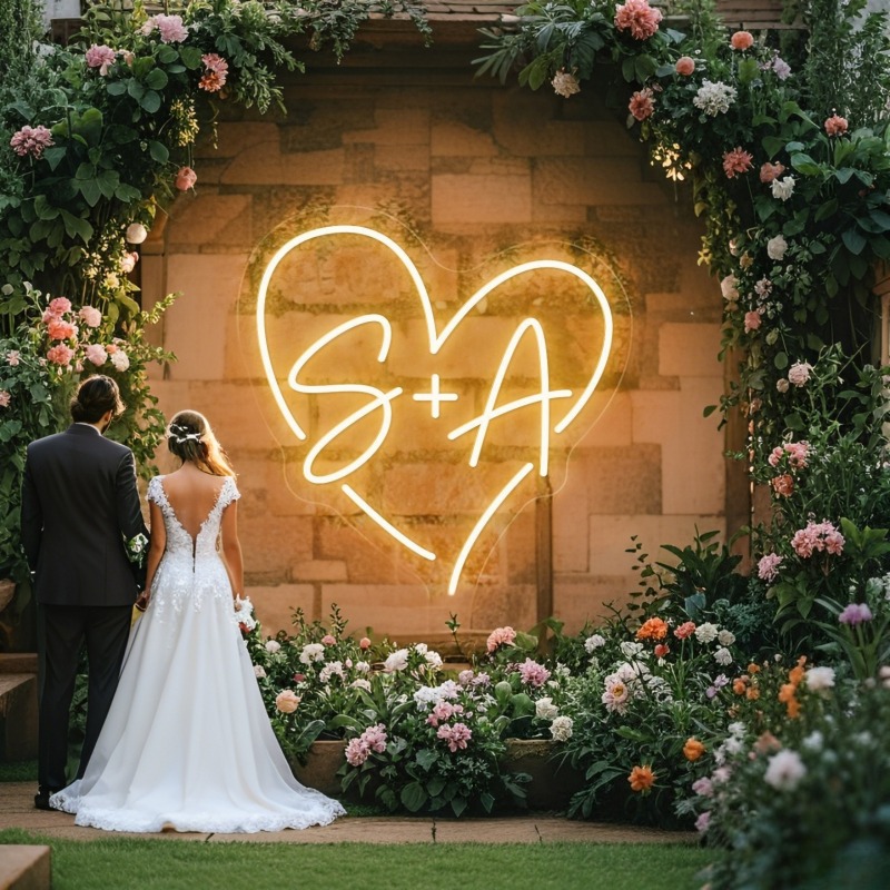 Custom Initials Heart LED Neon - огляд і ціна Wedding Led