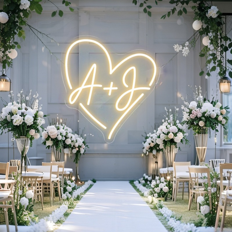 Custom Initials Heart LED Neon - огляд і ціна Wedding Led