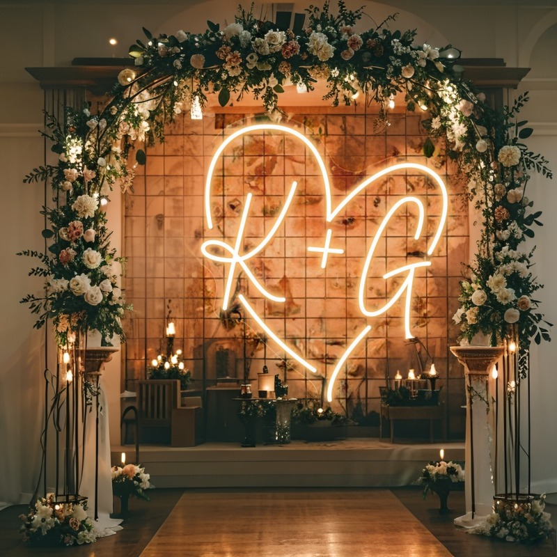 Custom Initials Heart LED Neon - огляд і ціна Wedding Led