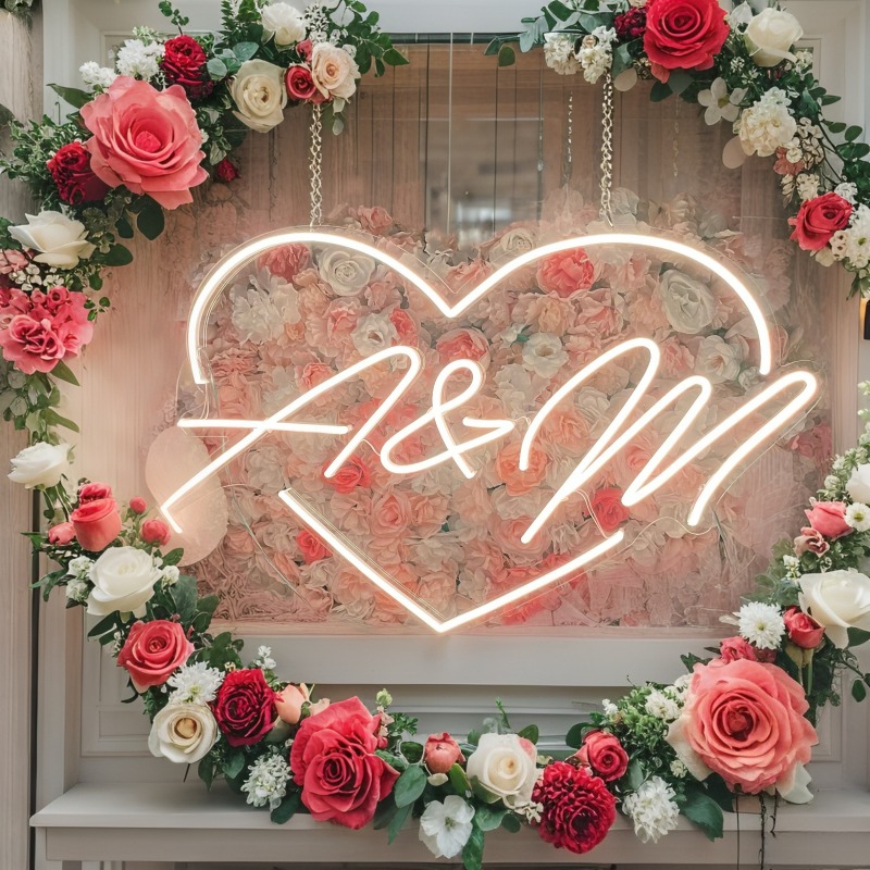 Custom Initials Heart LED Neon - огляд і ціна Wedding Led