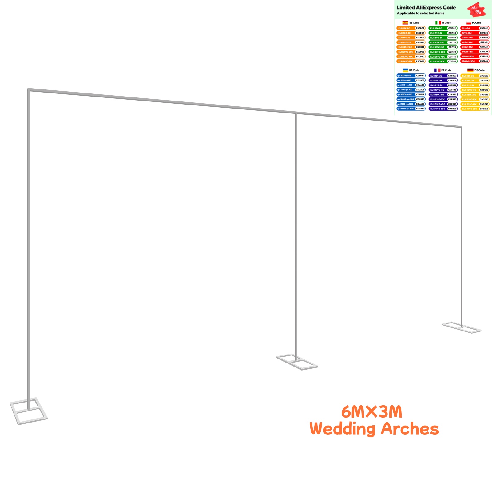 6X3M Wedding Arches Square Bac - огляд і ціна Wedding Balloon Arch