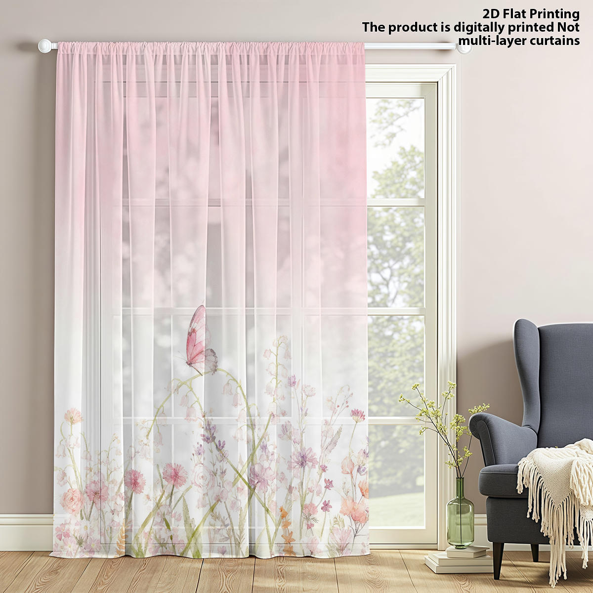 Flower Series Sheer Curtain, G - огляд і ціна Good Floral & Wedding Decor Supply Photos