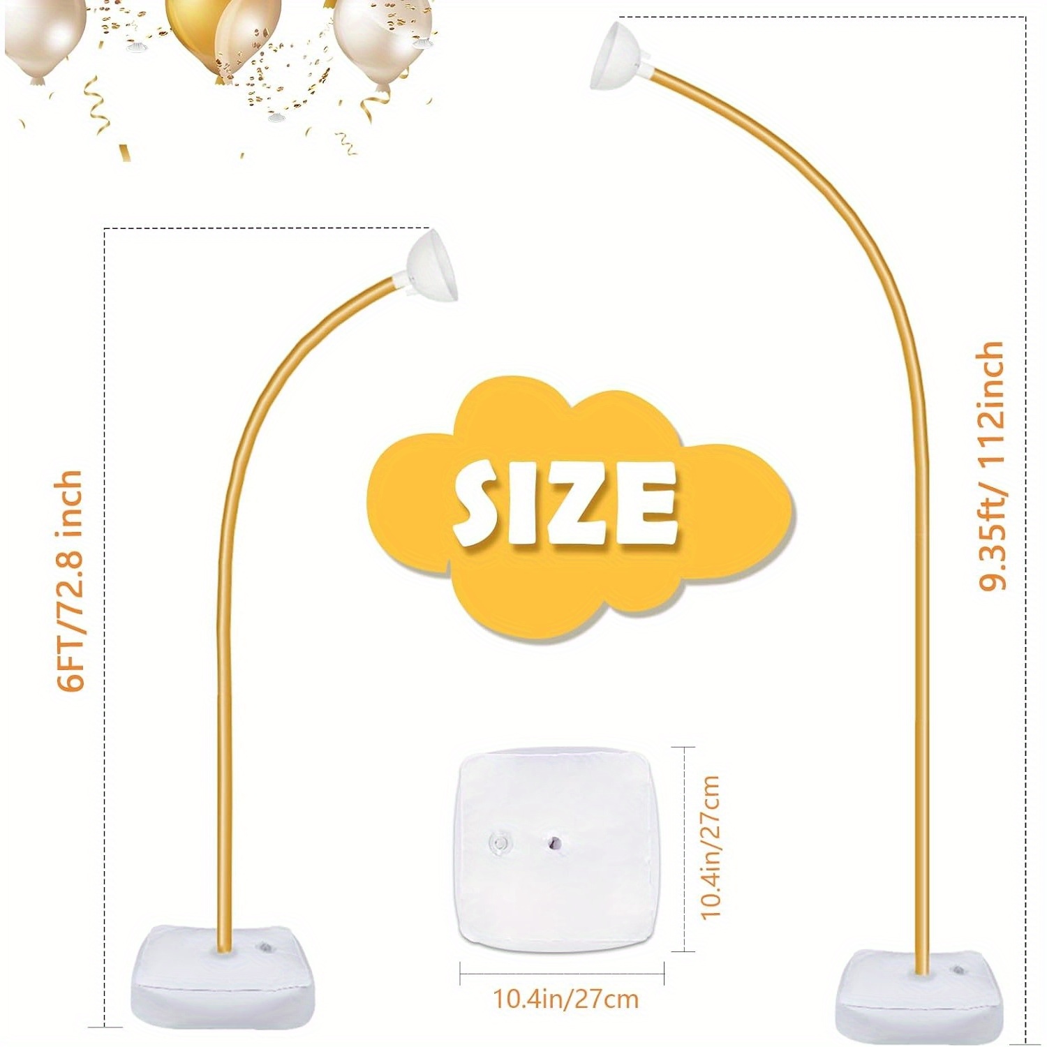 9.35ft & 6ft Golden Balloon Ar - огляд і ціна Wedding Balloon Arch