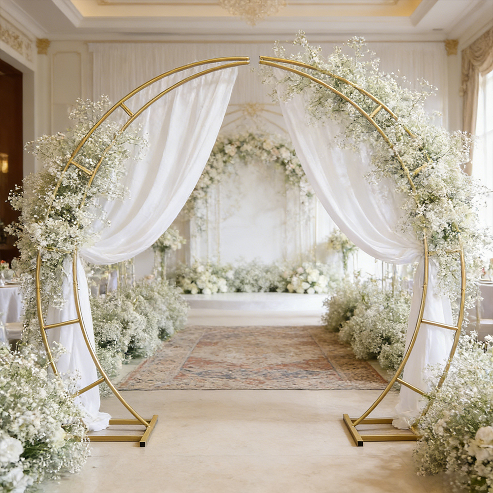 230cm Gold White Horn Wrought  - огляд і ціна Wedding Balloon Arch