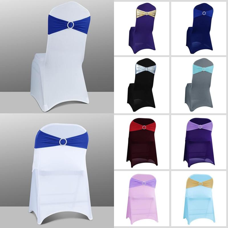 100/50/10pcs Elastic Chair Kno - огляд і ціна Chair Sash Organza