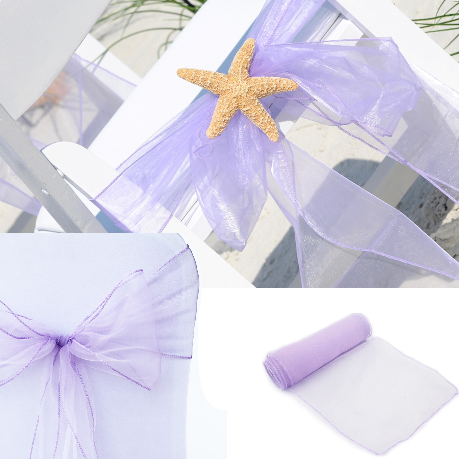 1pcs Organza Chair Sashes Knot - огляд і ціна Chair Sash Organza